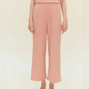 Neiwai‎ ribbed cardigan pants light pink copper color casual size 2 small